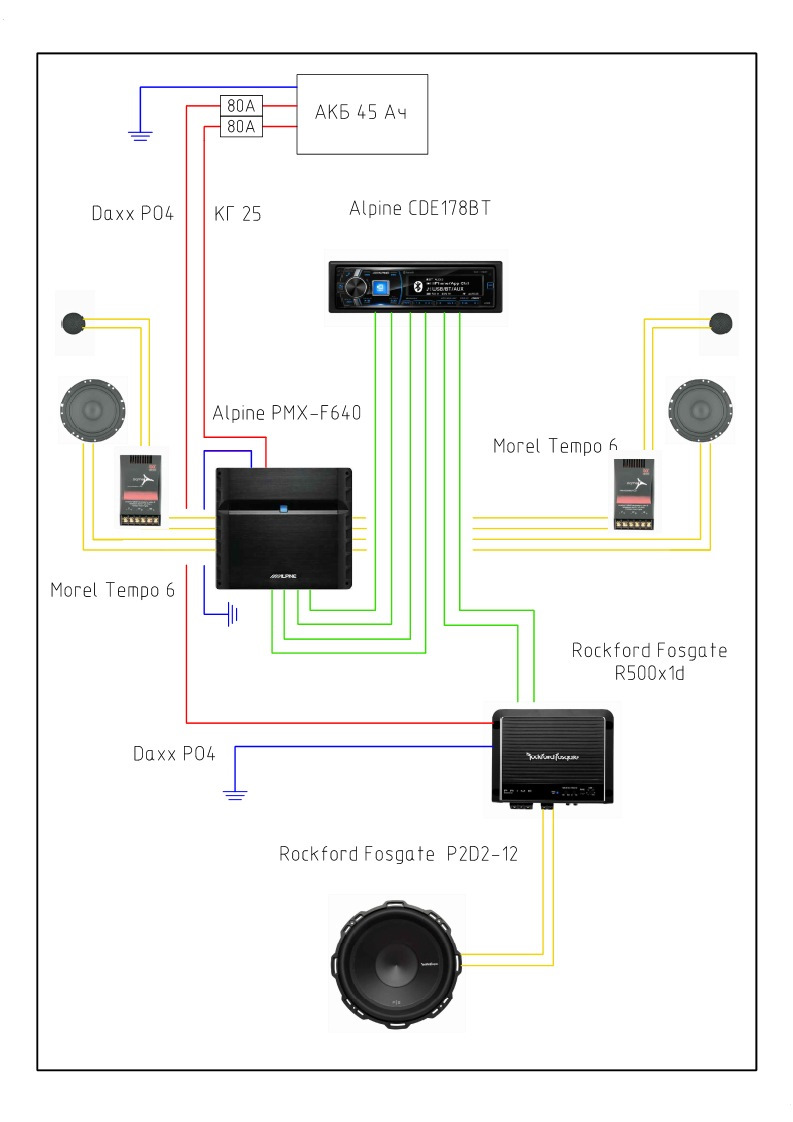 Alpine pmx f640 схема подключения