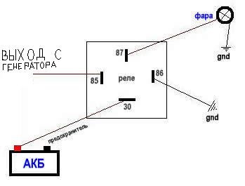 Схема подключения реле 5 контактного на дхо