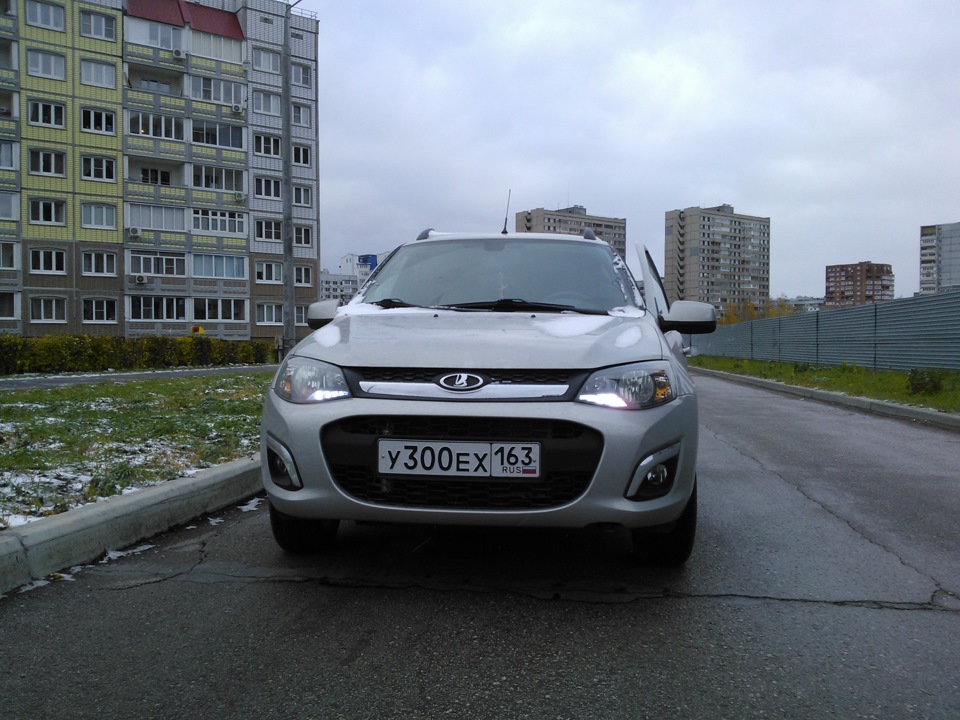 Лампы и первый снег — Lada Калина 2 универсал, 1,6 л, 2014 года ...