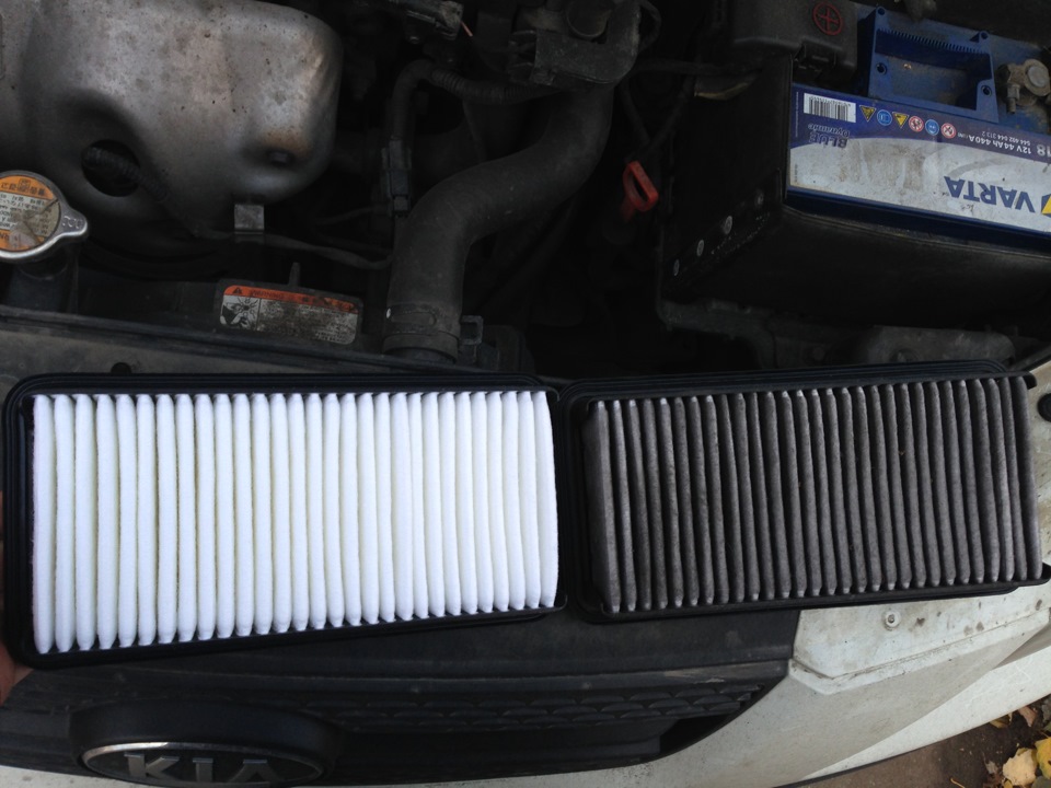 Замена воздушного фильтра. — KIA Rio 5-door (2G), 1,4 л, 2009 года ...