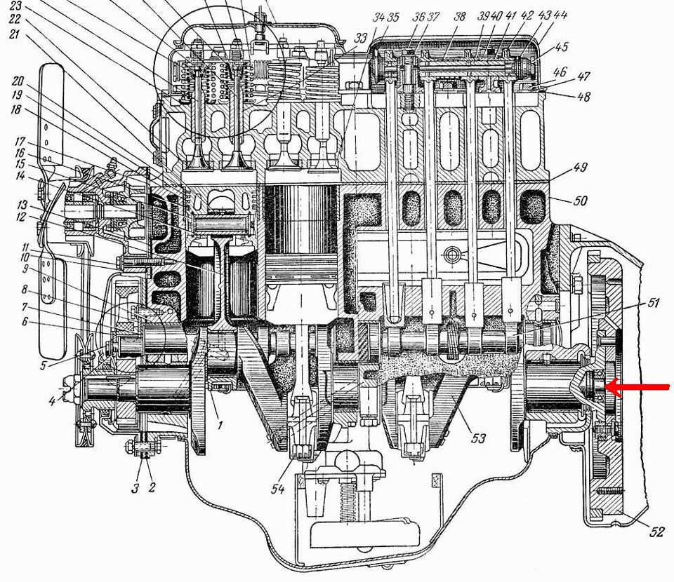 Москвич 402 двигатель чертеж