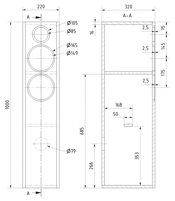 Короб под динамики своими руками чертежи и размеры