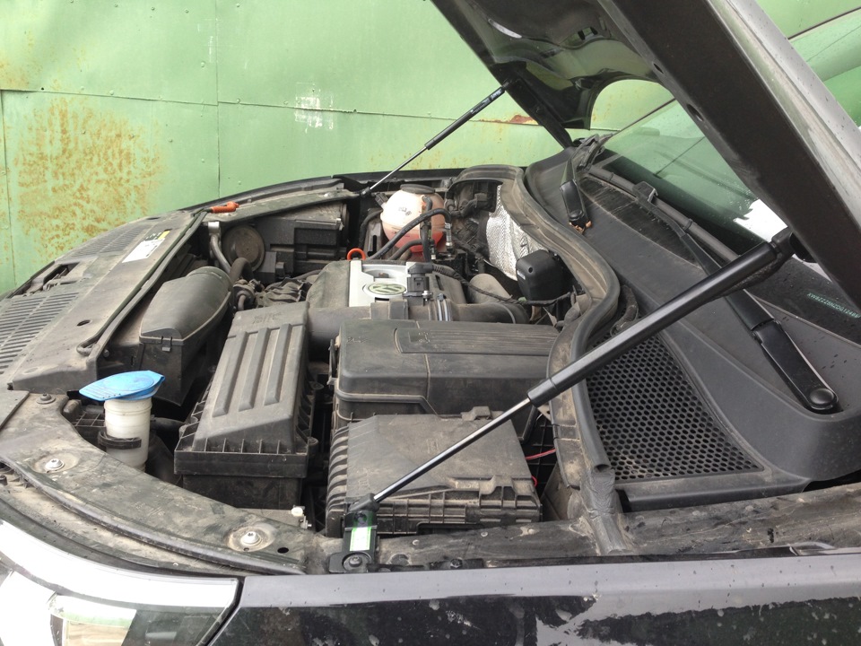 Газовые упоры капота — Volkswagen Tiguan (1G), 2 л, 2013 года | тюнинг ...