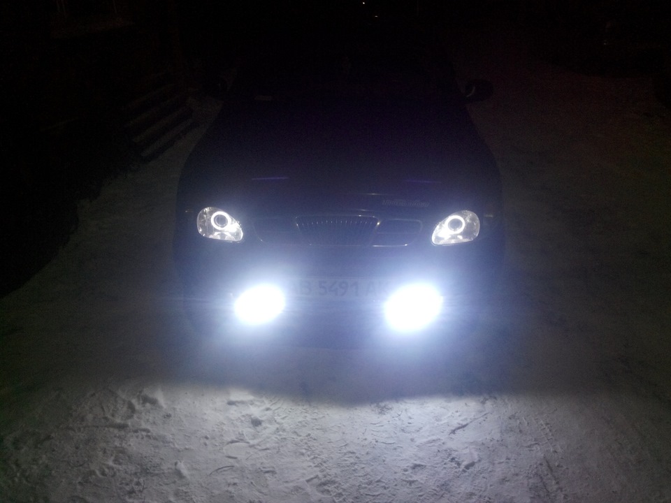 ДХО линзы в фары — Daewoo Lanos, 1,5 л, 2009 года | тюнинг | DRIVE2