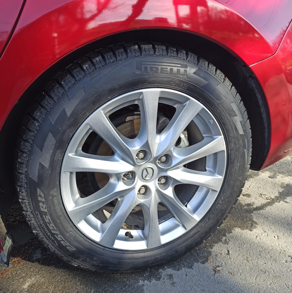 Pirelli Winter ICE ZERO FRICTION 225/55 17 — Mazda 6 (3G) GJ, 2 л, 2014  года | шины | DRIVE2