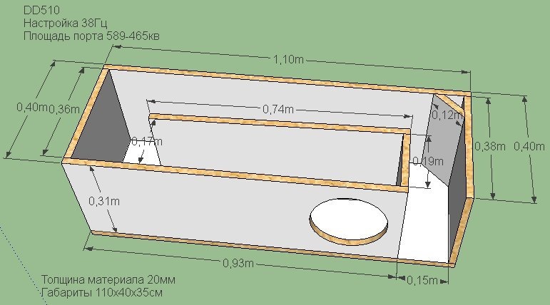 Как узнать площадь порта в коробе сабвуфера