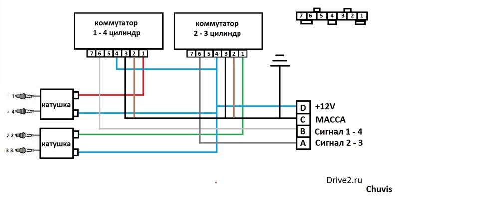 Схема подключения модуль зажигания