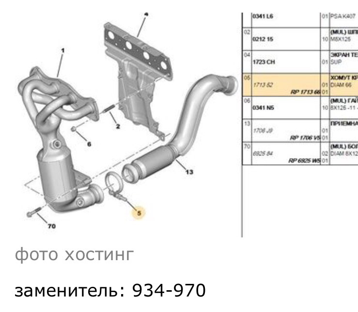 Глушитель пежо 308 схема