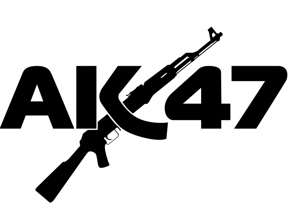 Ак 47 черно белый рисунок