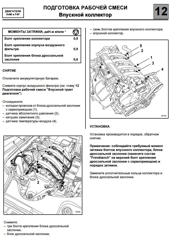 Момент затяжки впускного коллектора мазда 3