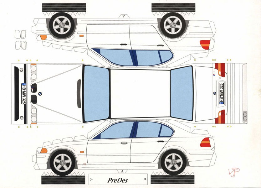 Бмв е34 чертеж из бумаги