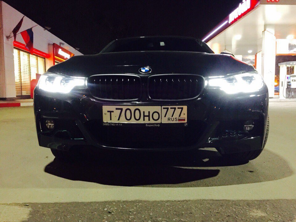 Черные ноздри, перед в пленку и спойлер — BMW 3 series (F30), 2 л, 2016 ...