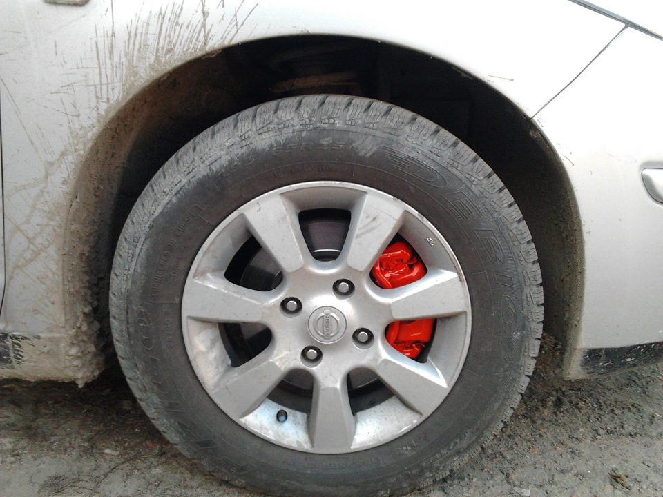покраска суппортов Ниссан Тиида 1.8 — Nissan Tiida (1G), 1,8 л, 2008 ...