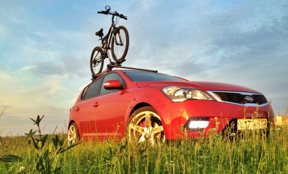 Багажник и велокрепление на крышу — KIA Ceed (1G), 2 л, 2011 года ...