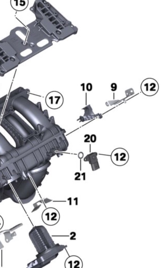 Загорелся чек… поменяли датчик разности давления в коллекторе. — BMW 5 ...