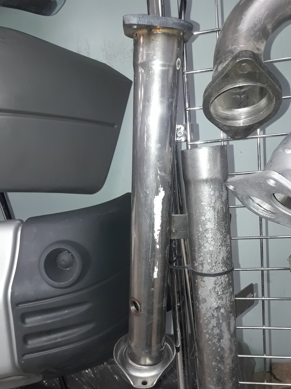 Прямая труба с фланцем от Газели. — Subaru Forester (SG)