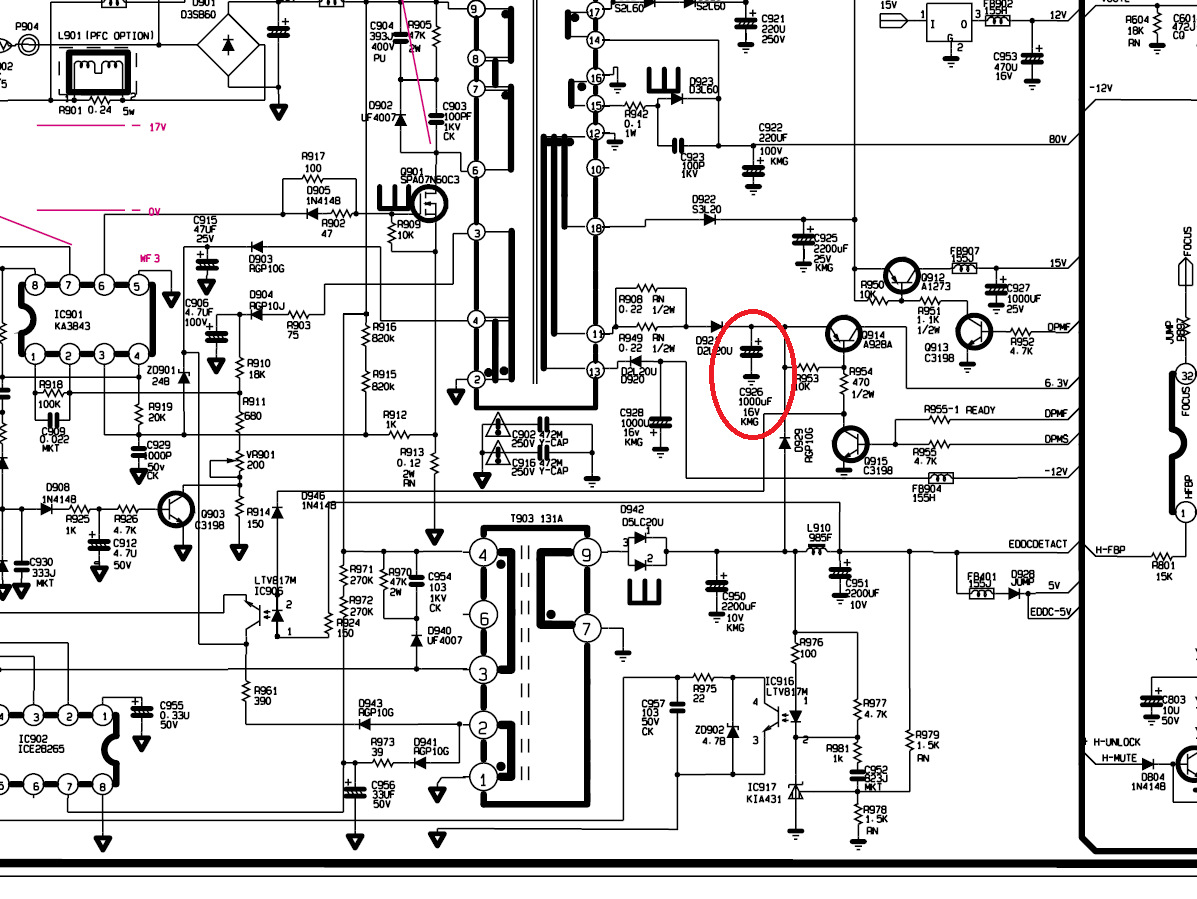 Proview 900w fv926afw схема