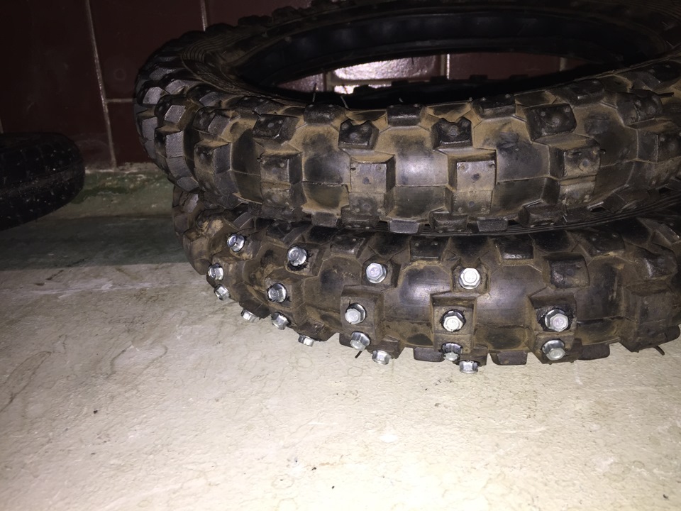 Импорта замещение! Бюджетное шипование мото шин. — DRIVE2