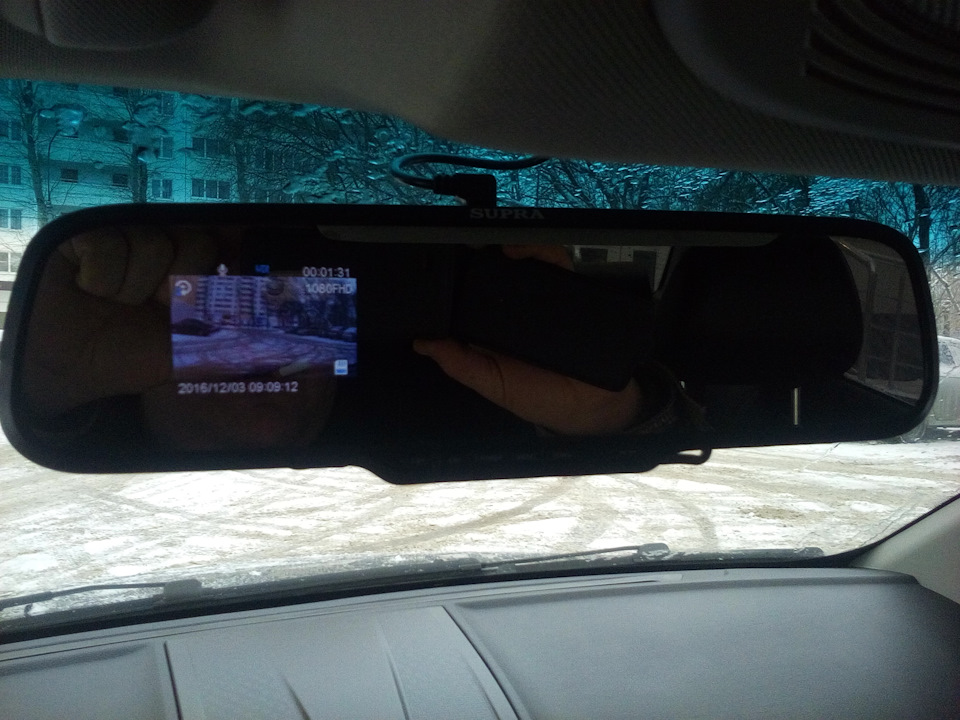 Видео-регистратор в зеркале заднего вида — Geely Emgrand 7, 1,8 л, 2016 ...