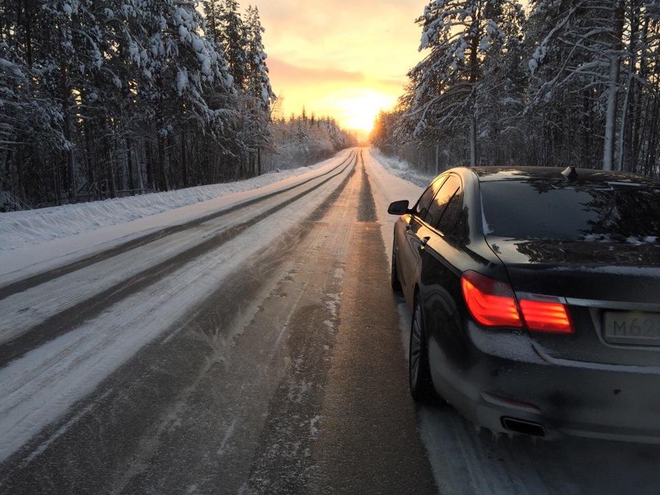 BMW e39 ночь зима