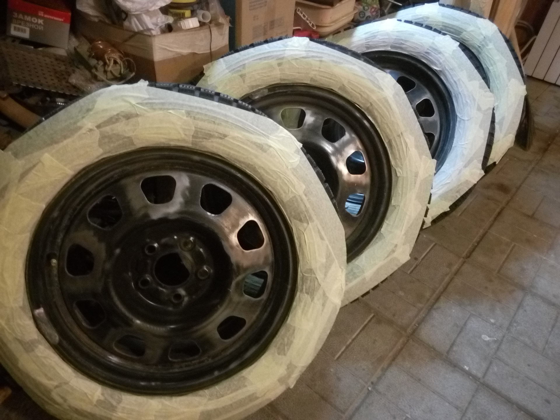 Красим железные колеса — Dodge Caliber, 1,8 л, 2007 года | колёсные ...