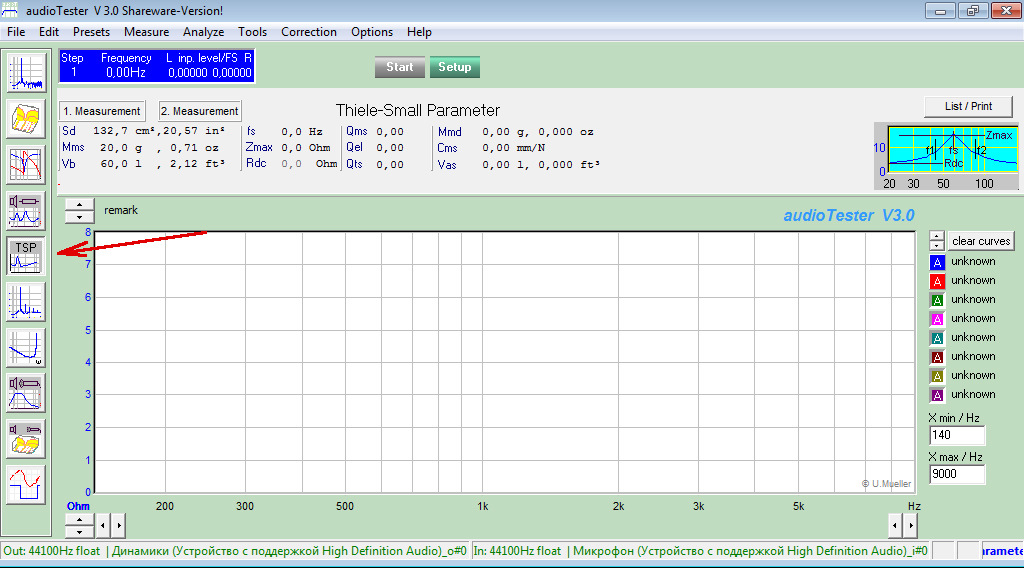 Программа гете. Параметров динамика (AUDIOTESTER). AUDIOTESTER схема. Схема для программы AUDIOTESTER. Измерение параметров Тиля-Смолла AUDIOTESTER.