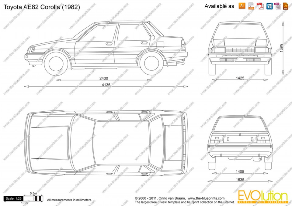 Toyota ae86 чертежи