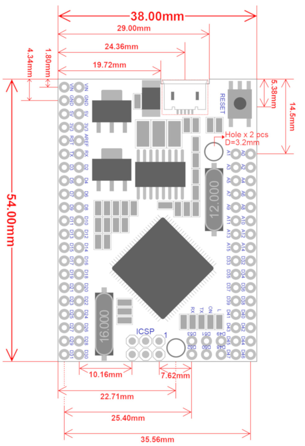 Принципиальная схема atmega2560