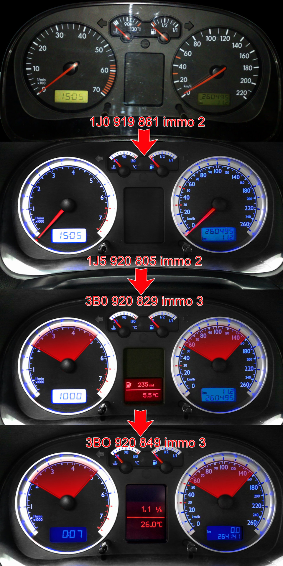 Замена 829 приборки на полноэкранную 849 — Volkswagen Golf Mk4, 1,6 л ...