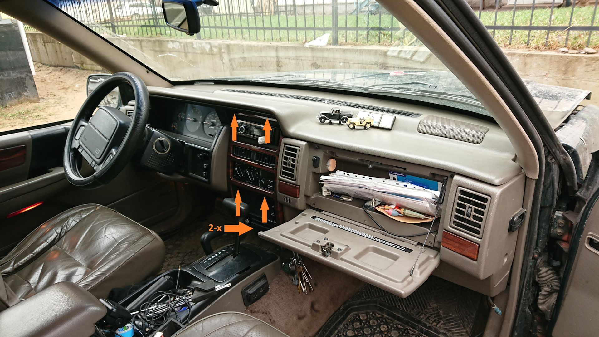 Ремонт заслонок климата, снятие торпеды. Jeep Grand Cherokee (WJ), 2,7 л, 2003
