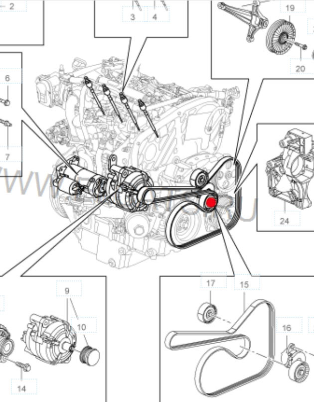 Опель инсигния схема ремня генератора