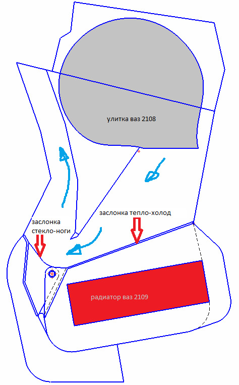 печка с улиткой и самодельным корпусом — Lada 11113 Ока, 0,7 л, 1997 ...