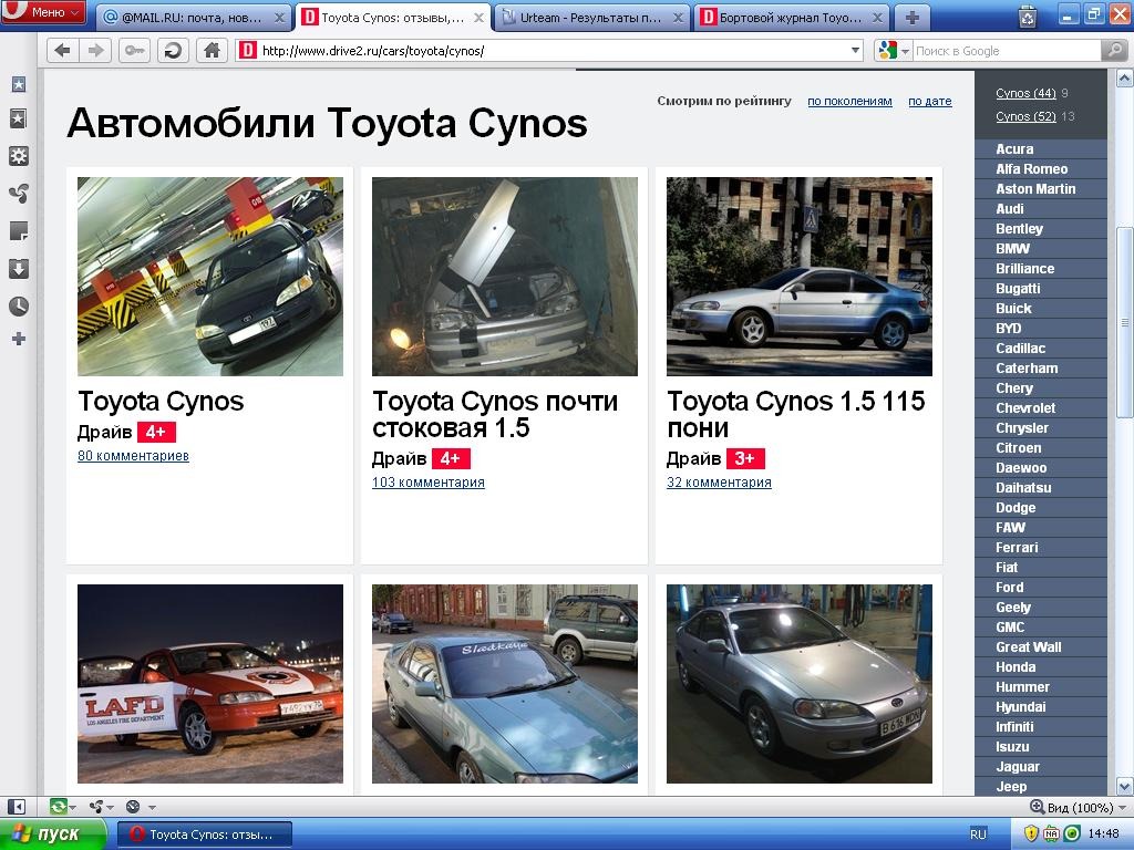  1 Cynos Toyota Cynos 15 1996 