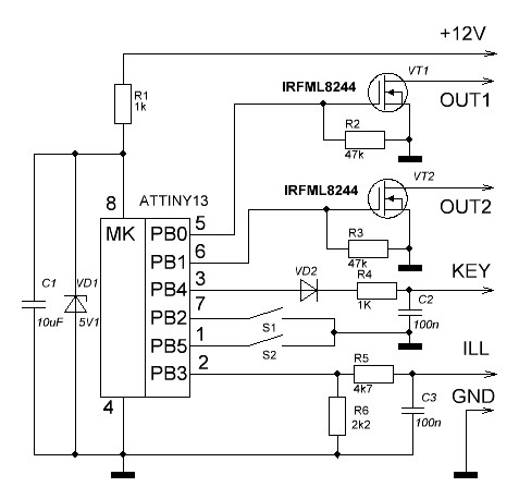 Схемы на attiny13