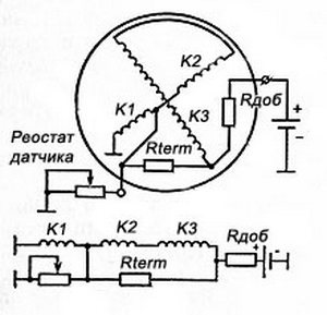 схема указателя уровня топлива