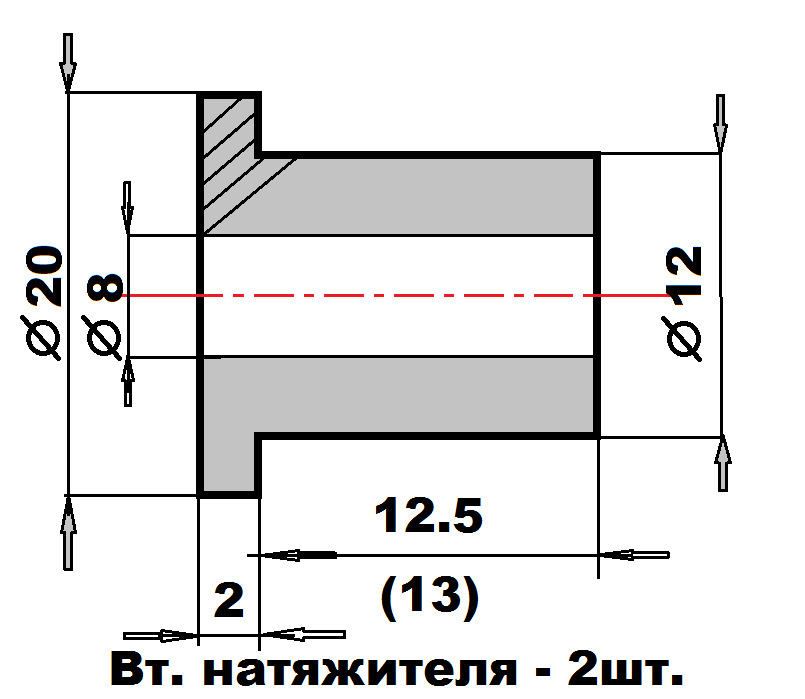 Втулка кпп калина чертеж