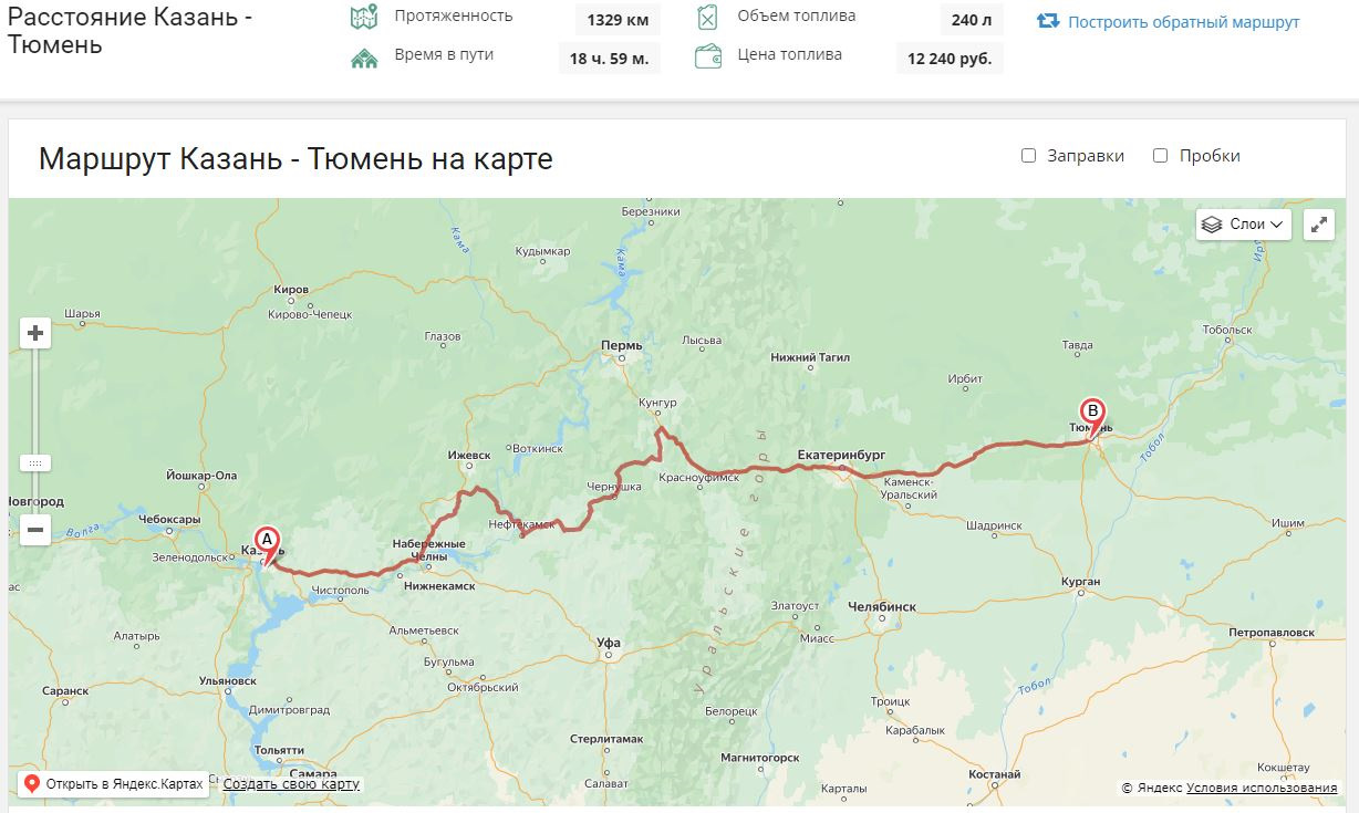 Расстояние от тюмени до нижнего новгорода