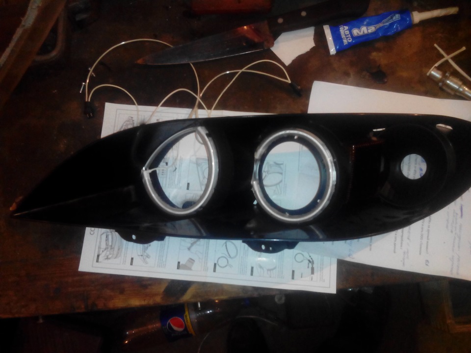 Установка ангельских глазок. Part 2 — Mazda 3 (1G) BK, 2006 года ...