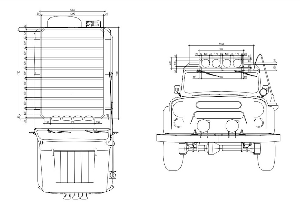 Багажник на крышу уаз хантер своими руками чертежи с размерами