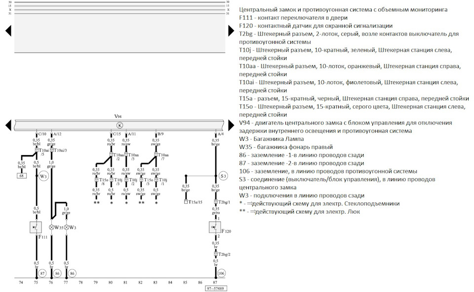 Схема центрального замка фольксваген пассат б4