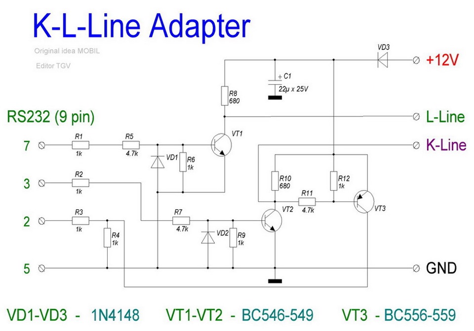 K line адаптер своими руками k line usb схема