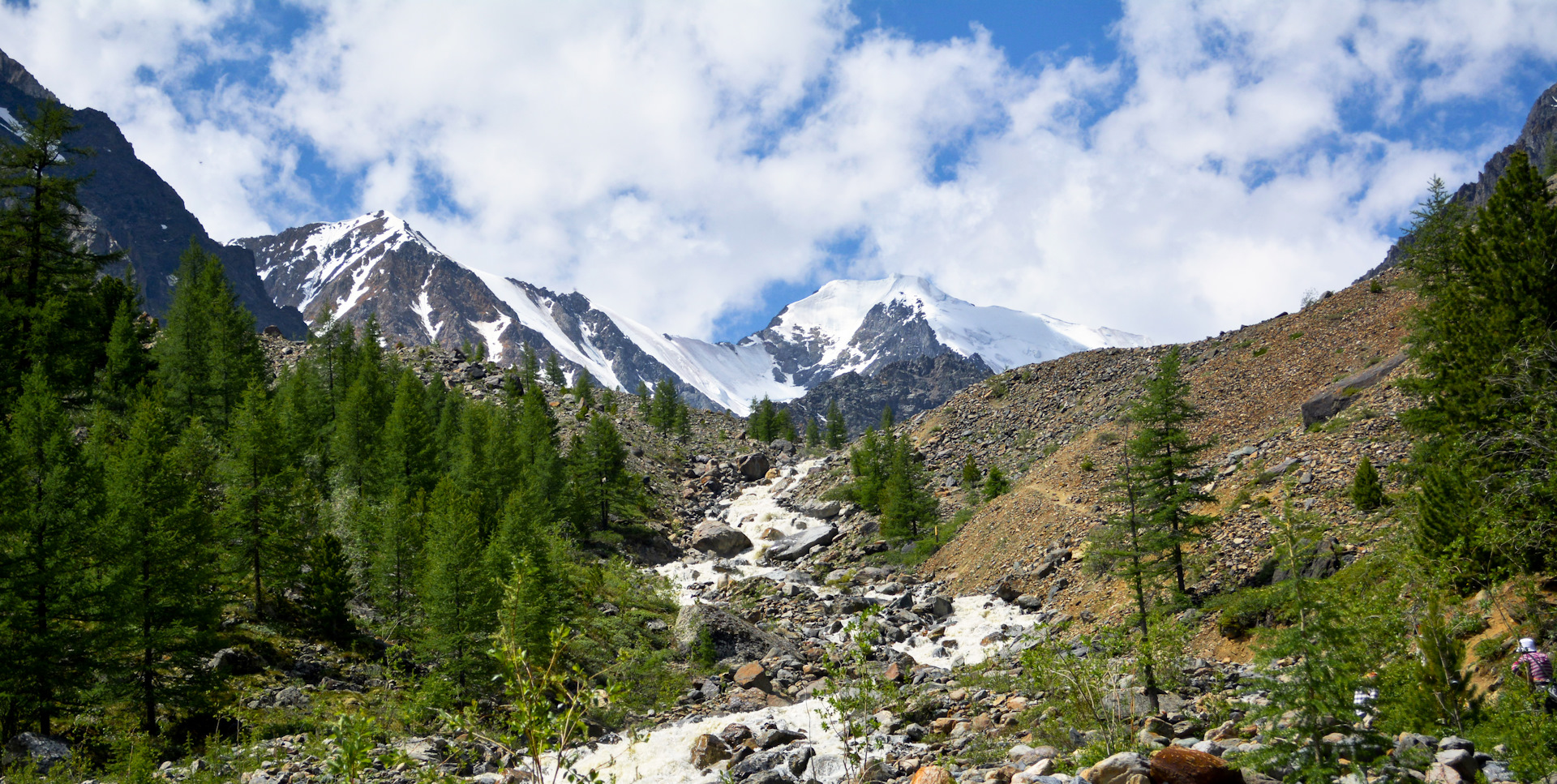 Ледник Актру горный Алтай альплагерь в октябре