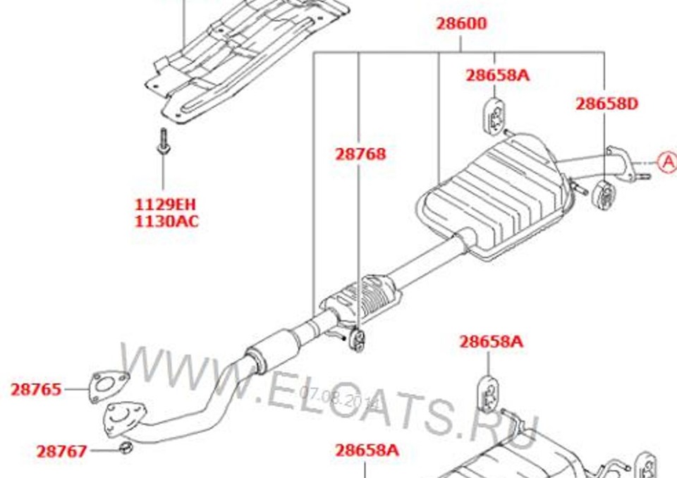 Выхлопная система хендай акцент тагаз схема
