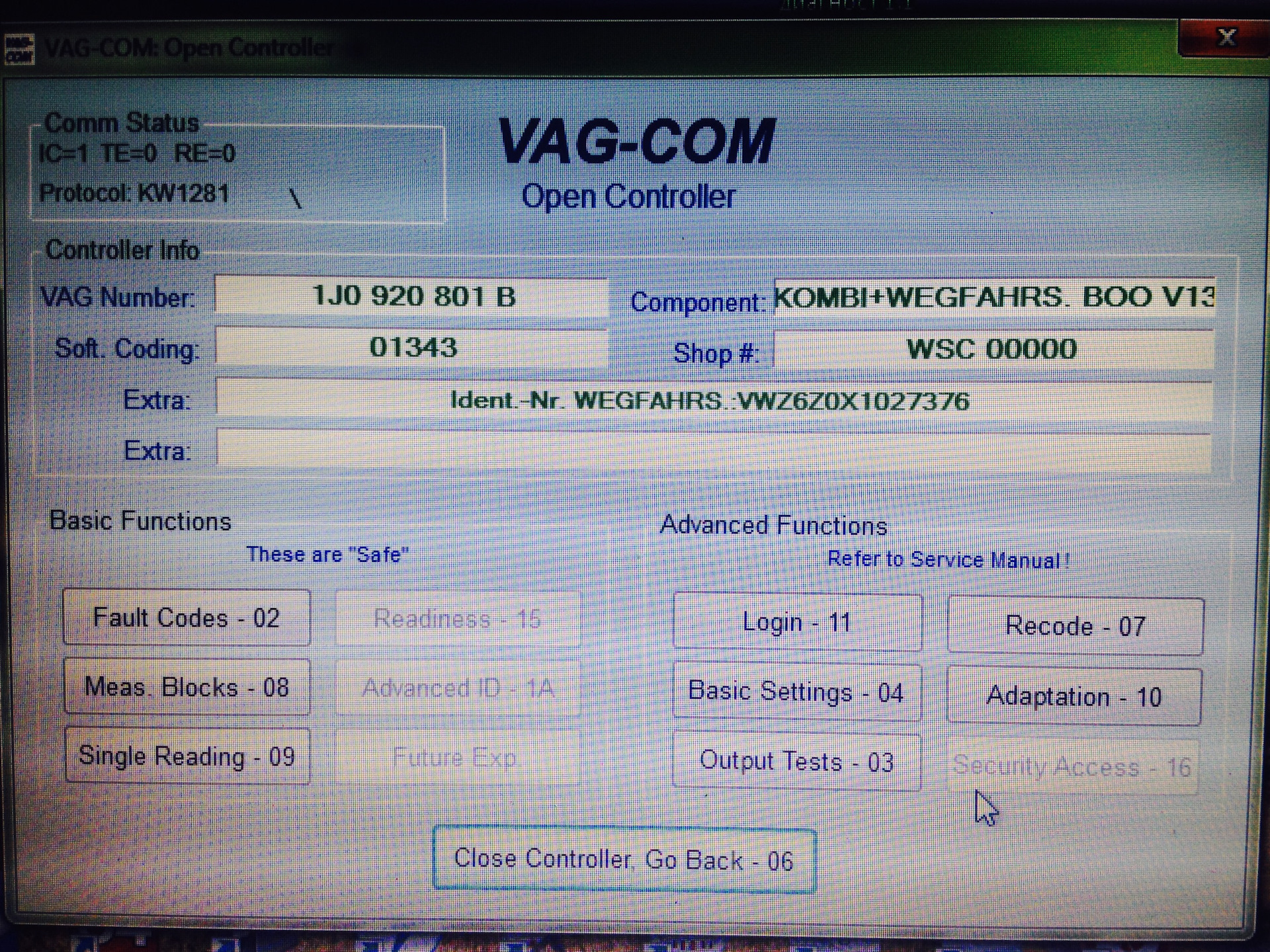 vag fault code 00096