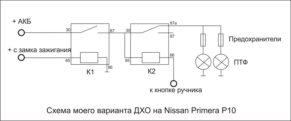 Схема подключения дхо ниссан ноут