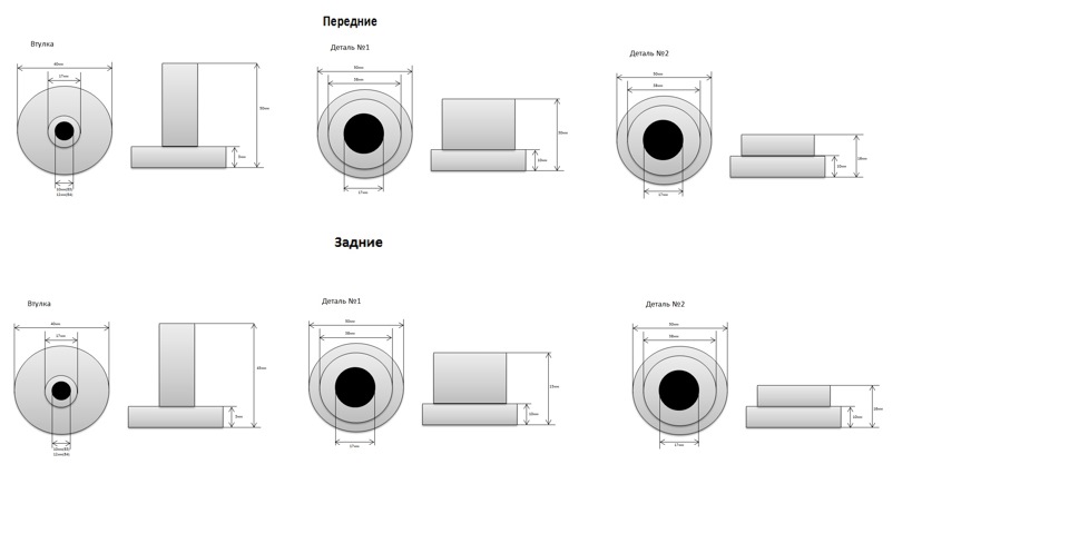 Полиуретановые сайлентблоки подрамника — Audi Coupe (89,8B), 1,8 л ...