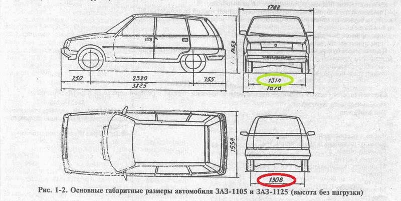 Чертеж заз таврия