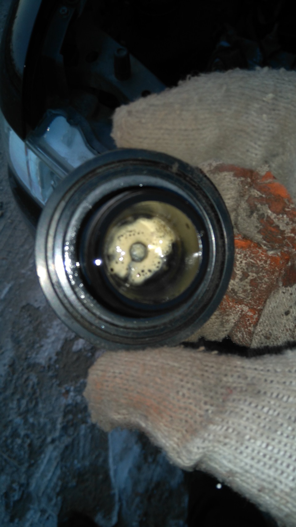 Что то под крышкой маслозаливной горловины. — Honda Thats, 0,7 л, 2007 ...