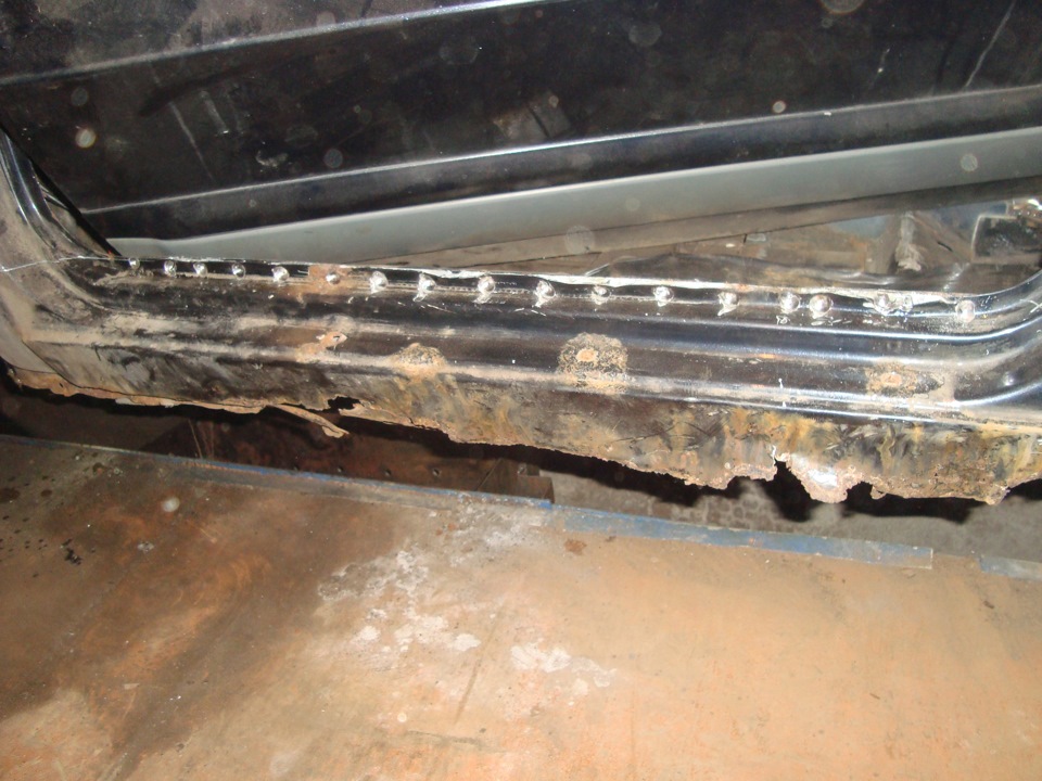 Кузовной ремонт. (часть 5) Замена левого порога, ремонт заднего левого ...