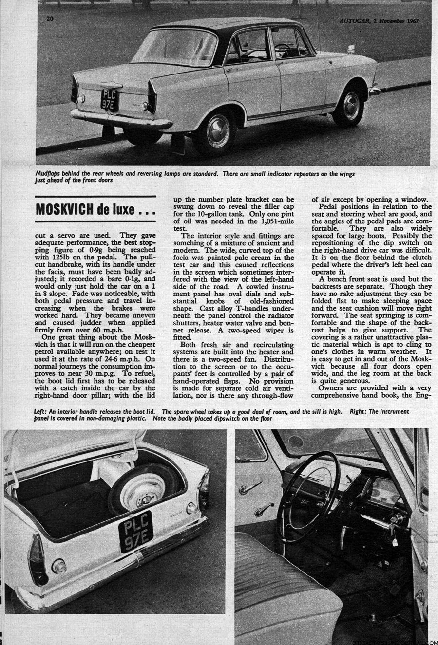 Москвич 408 в Великобритании: Moskvich de lux — Autocar road test 1967 ...